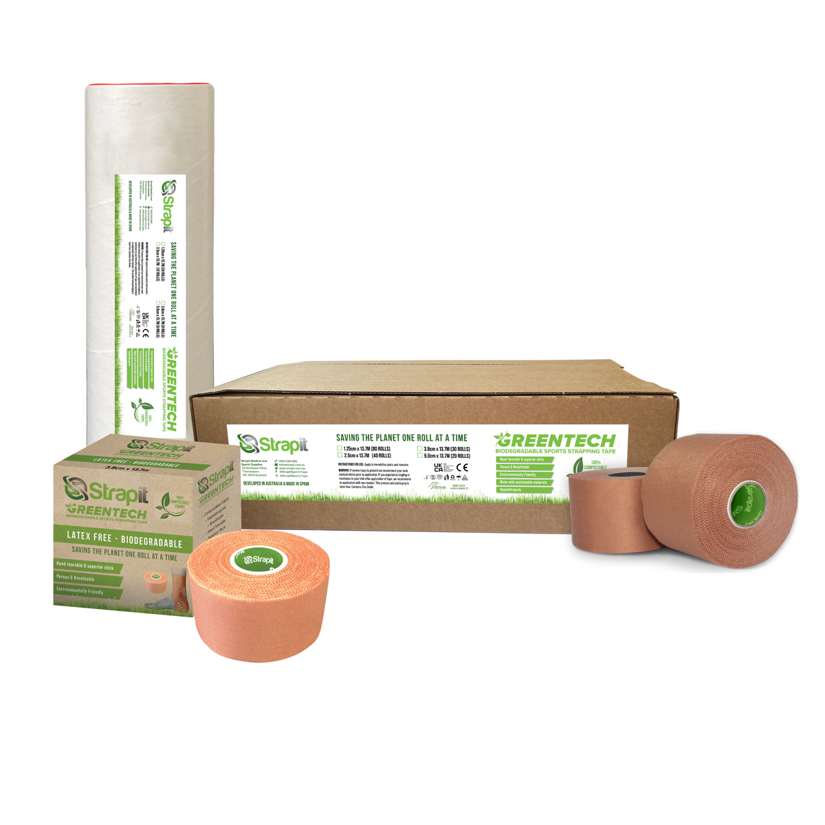 GREENTECH 2.0 Sports Strapping Tape 38mm x 13.7M Strapit